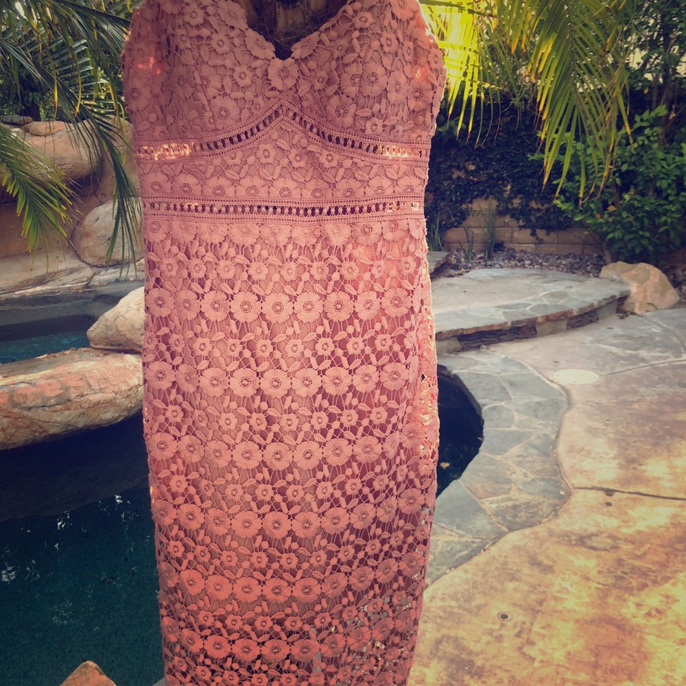 Pink lace dress